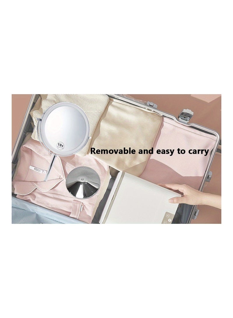 ORiTi Magnifying Mirror With Light  Double Sided  Rechargeable Lighted Makeup Mirror 3 Color Setting Makeup Vanity Mirror With 54 LEDs - Image 4